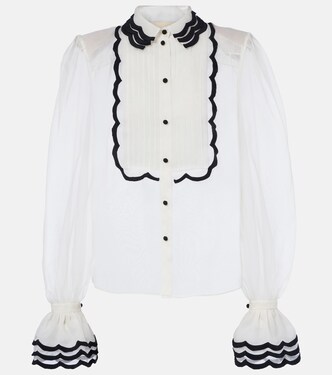 Sheer silk organza blouse | Valentino