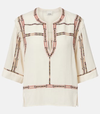 Fiosa embroidered fringed silk top | Isabel Marant