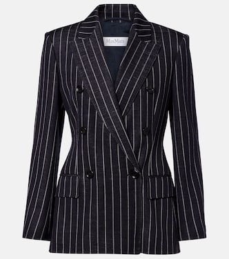 Pinstripe double-breasted jersey blazer | Max Mara