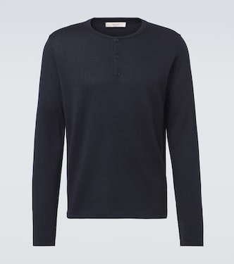 Ayan cashmere and silk Henley shirt | The Row