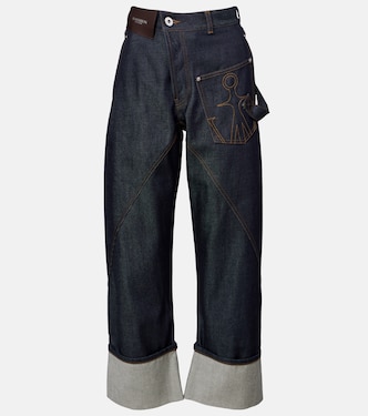 Twisted embroidered straight jeans | JW Anderson