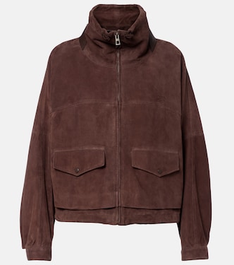 Leather-trimmed suede jacket | Loewe