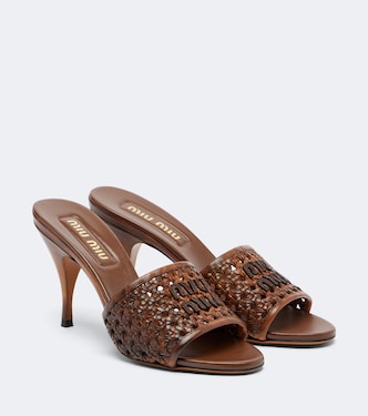 Woven leather mules | Miu Miu
