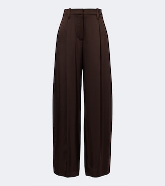 Monili pleated silk wide-leg pants | Brunello Cucinelli