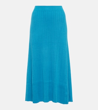 Ribbed-knit silk blend skirt | CO