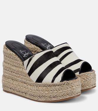 Ariella zebra-print calf hair espadrille wedges | Christian Louboutin