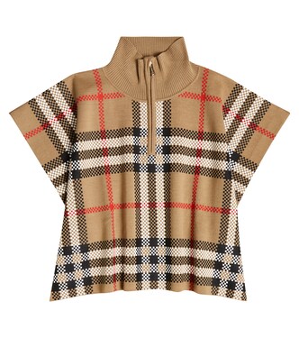 Ginny checked wool-blend poncho | Burberry Kids