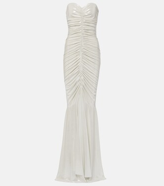 Ruched metallic gown | Norma Kamali
