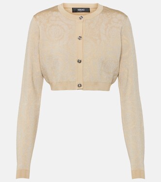 Barocco cropped lamé cardigan | Versace