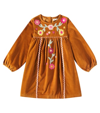 Robe Linoa brodée en velours côtelé de coton | Louise Misha