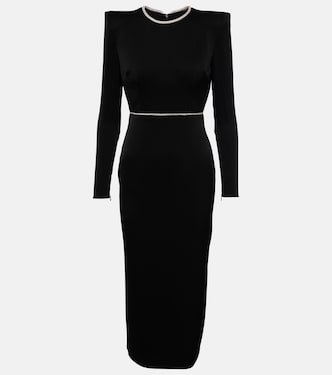 Robe midi en satin à cristaux | Alex Perry