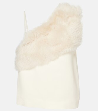 Shearling-trimmed cady top | Toteme