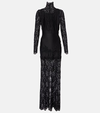 Lace-trimmed maxi dress | Rabanne