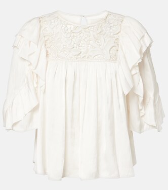 Syrane lace-trimmed ruffled top | Isabel Marant