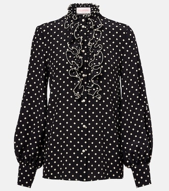 Polka-dot silk crêpe de chine blouse | Valentino