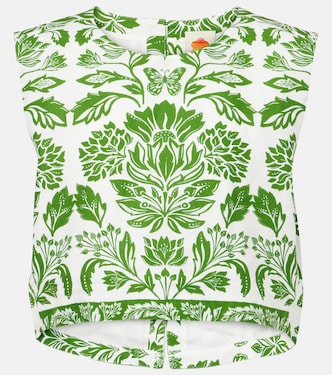 Delicate Tapestry linen-blend top | Farm Rio