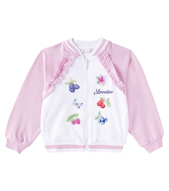 Embellished cotton-blend varsity jacket | Monnalisa
