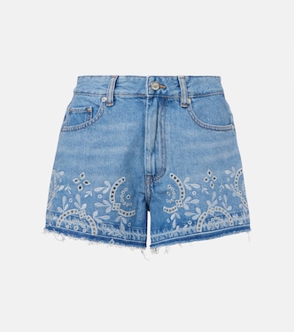 Bestickte Jeansshorts | Ganni