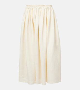 Chiara gathered linen midi skirt | Gabriela Hearst