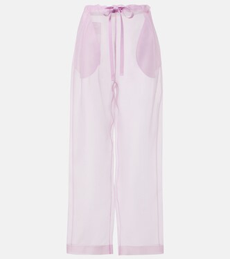 Trenton silk-blend organza wide-leg pants | Khaite