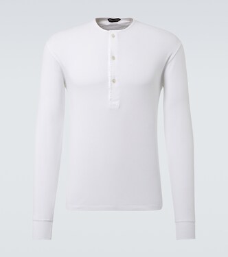 Cotton-blend Henley shirt | Tom Ford