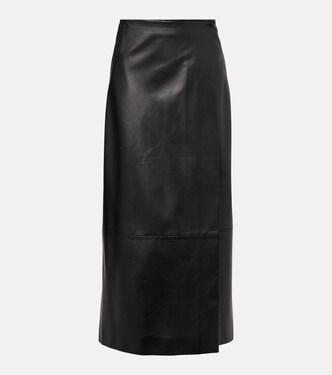Quinn leather wrap skirt | Khaite