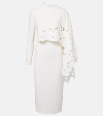 Cape-detail wool-blend midi dress | Oscar de la Renta