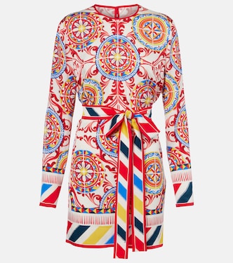 Belted printed silk top | Dolce&Gabbana