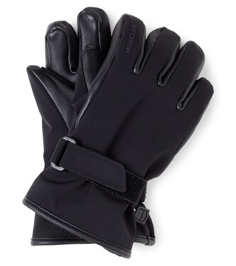 Leather-trimmed ski gloves | Moncler Grenoble Enfant