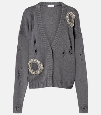 Distressed cotton and cashmere cardigan | Area
