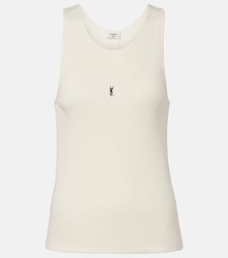 Cassandre ribbed-knit cotton tank top | Saint Laurent