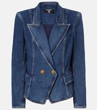 Double-breasted denim blazer | Balmain