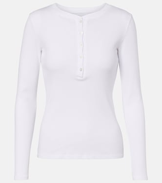 Jordan ribbed-knit cotton Henley shirt | Nili Lotan