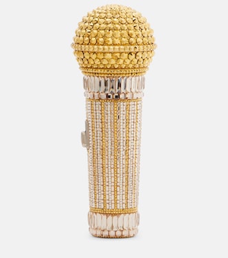 Microphone Small crystal-embellished clutch | Judith Leiber Couture