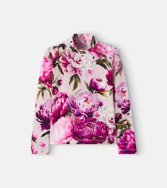 Floral cotton-blend T-shirt | Dolce&Gabbana Kids