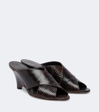 Luca snake-effect leather mules | Le Monde Béryl