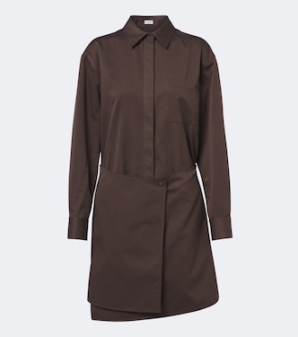 Double L cotton and silk shirt dress | Loewe