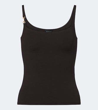 Horsebit crêpe jersey tank top | Gucci