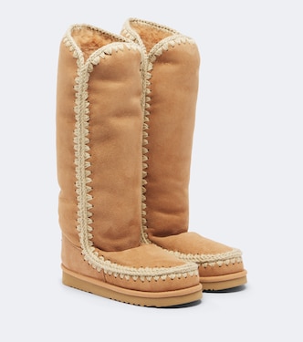 Shearling-lined suede knee-high boots | Mou