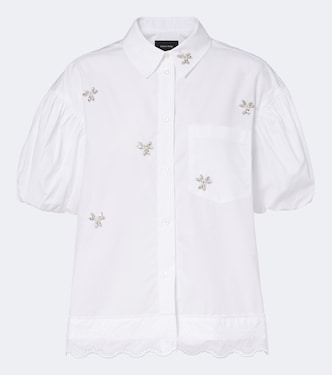 Camisa de popelín de algodón adornada | Simone Rocha