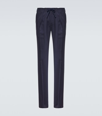 Virgin wool straight pants | Slowear