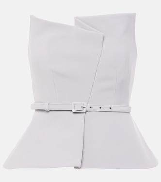 Asymmetric strapless peplum crêpe top | Roland Mouret