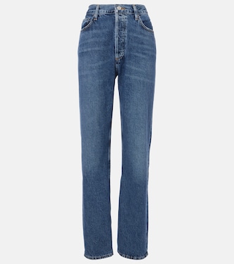 90's Pinch Waist Long high-rise straight jeans | Agolde