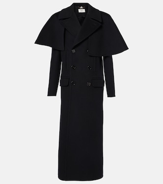 Belted caped double-breasted wool coat | Chloé