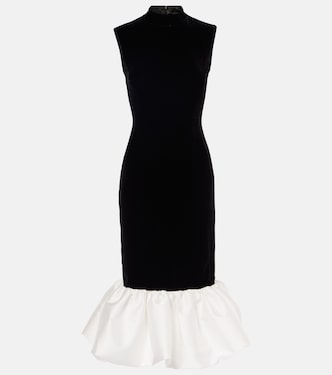 Velvet and satin midi dress | Rasario