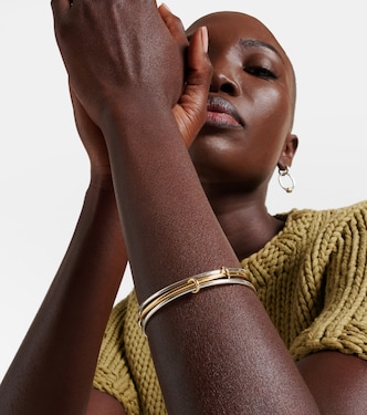 Lumin sterling silver and 18kt gold linked bangles in gold