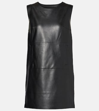 Gathered faux leather minidress | Norma Kamali