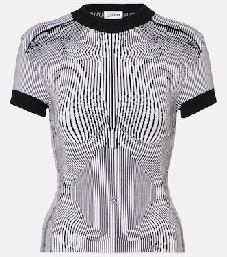 Morphing Pinstripe jacquard jersey top | Jean Paul Gaultier
