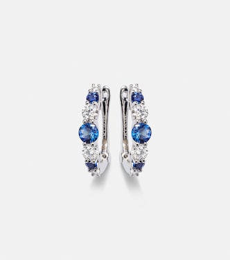 Classics 18kt white gold hoop earrings with sapphires and diamonds | Bucherer Fine Jewellery
