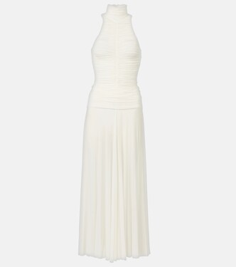 Ruched sheer high-neck maxi dress  | Magda Butrym